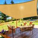 HappyTrends Sun Shade Sail, Heavy Duty UV Protection Beach Shade Canopy Wind Sail, Tear and Rust Resistant Patio sail Shade for Yard Deck Lawn Garden Rectangle Sunshade (Sand)
