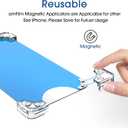 AmFilm 2 Pack Magnetic OneTouch for iPhone 15 Plus 6.7" Screen Protector [Eco Friendly & Reduce Plastic] [Indestructible Ultra 9H Tempered Glass] [15 seconds Auto-Alignment & Ultra Fast Installation]