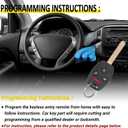 Vurkcy Keyless Entry Remote Control Uncut Car Ignition Key Fob Compatible with Honda Accord 2003-2007, Replacement for OUCG8D-380H-A, 4 Button