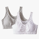 Fruit of the Loom Women's 2-Pack Shirred Front Sport Bra – Removable Pads for Customizable Support 36