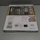 silverware drawer organizer, expandable silverware storage, utensil organizer, durable plastic cutlery storage box for forks, spoons, and knives - kitchen essentials for new home (black)