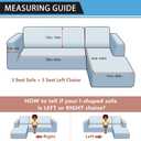 Sectional Couch Covers, Leather Look Sofa Cover L Shape 2PCS Soft Stretch Slipcover for Sectional Sofa, Non Slip Furniture Protector (3 Seat Sofa + 3 Seat Left Chaise, Coffee)