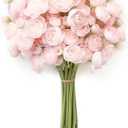 Floroom Ranunculus Artificial Flowers 18 Pcs Blush Faux Silk Mini Ranunculus Bulk Fake Wedding Filler Flowers for DIY Pink Bouquets, Centerpieces, Bridal Shower Decorations & Arrangements
