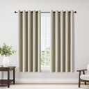 ChrisDowa Blackout Curtains 70 inches Wide for Bedroom - 2 Panels Set Extra Wide Grommet Thermal Insulated Room Darkening Curtains for Living Room (Beige, 70 x 63 Inch)
