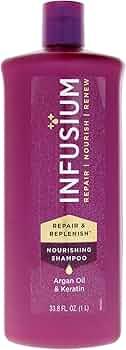 Infusium Repair and Replenish Nourishing Shampoo  Hydrating and Clarifying Shampoo for Build Up  Ceramides, Keratin, and Argan Oil  33.8 oz