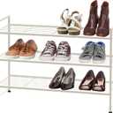 Simple Houseware 3-Tier Stackable Shoes Rack Storage Shelf, White