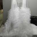 Kelaixiang Tulle Robe Long Lingerie Bridal Dressing Gown Puffy Nightgown Photoshoot (Small, White)