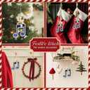 5 x Music Note Xmas Ornament - Musical Notes Ornaments for Musicians, Music Lovers, Men & Women - Santa Secret, Gift Exchange Idea - Chirstmas Night Song Themed Decorations, 2 Layer Wood