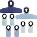 Magnetic Chip Clips - 8pcs Blue, Ideal for Food Packages