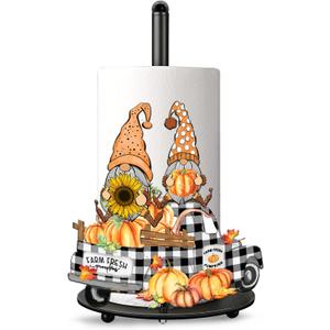 Bonsai Tree Fall Bathroom Decor, Thanksgiving Kitchen Decor, Thanksgiving Fall Decorations for Home Indoor, Autumn Truck Pumpkin Gnome Decorations Paper Towel Holder