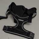 rabbitgoo Escape Proof Dog Harness, Soft Padded Full Body Pet Harness, Reflective Adjustable No Pull Vest with Lift Handle and Leash Clip for Large Dogs Walking Hiking Training, M, Black (Medium (Pack of 1))