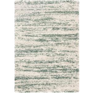 SAFAVIEH Hudson Shag Collection Area Rug - 6' x 9', Ivory & Green, Modern Design, Non-Shedding & Easy Care, 2-inch Thick Ideal for High Traffic Areas in Living Room, Bedroom (SGH206Y)