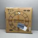 LEIKE Large Wall Clocks for Living Room, Silent, Non Ticking, Battery Operated Oversized Vintage Round Modern Wood Wall Clock for Bedroom, Farmhouse, Office Home Decor-24 Inch(Black-Roman Numerals)