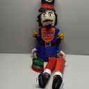 34" Nutcracker Christmas Decoration,Lighted-up Blue Nutcracker Soldier for Indoor Outdoor 3D Nutcracker Soldier Xmas Decor with Lights,Christmas Lighted Holiday Display