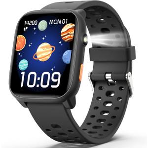 MgaoLo Kids Smart Watch 1.85" Upgrade - Fitness Tracker with Heart Rate Sleep Monitor, 100+ Sports Modes, 12 Puzzle Games, Activity Tracker for Boys Girls Outdoor Fun (Black)