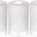 Teenyyou 3 Pcs White Linen Frosted Glass Shade Replacements for Pendant Light Fixtures Glass Lamp Shade Cover, 1-5/8 Inch Fitter E26 Base, 4"w x 6"h, Replacement Lamp Globe for Chandelier Wall Sconce
