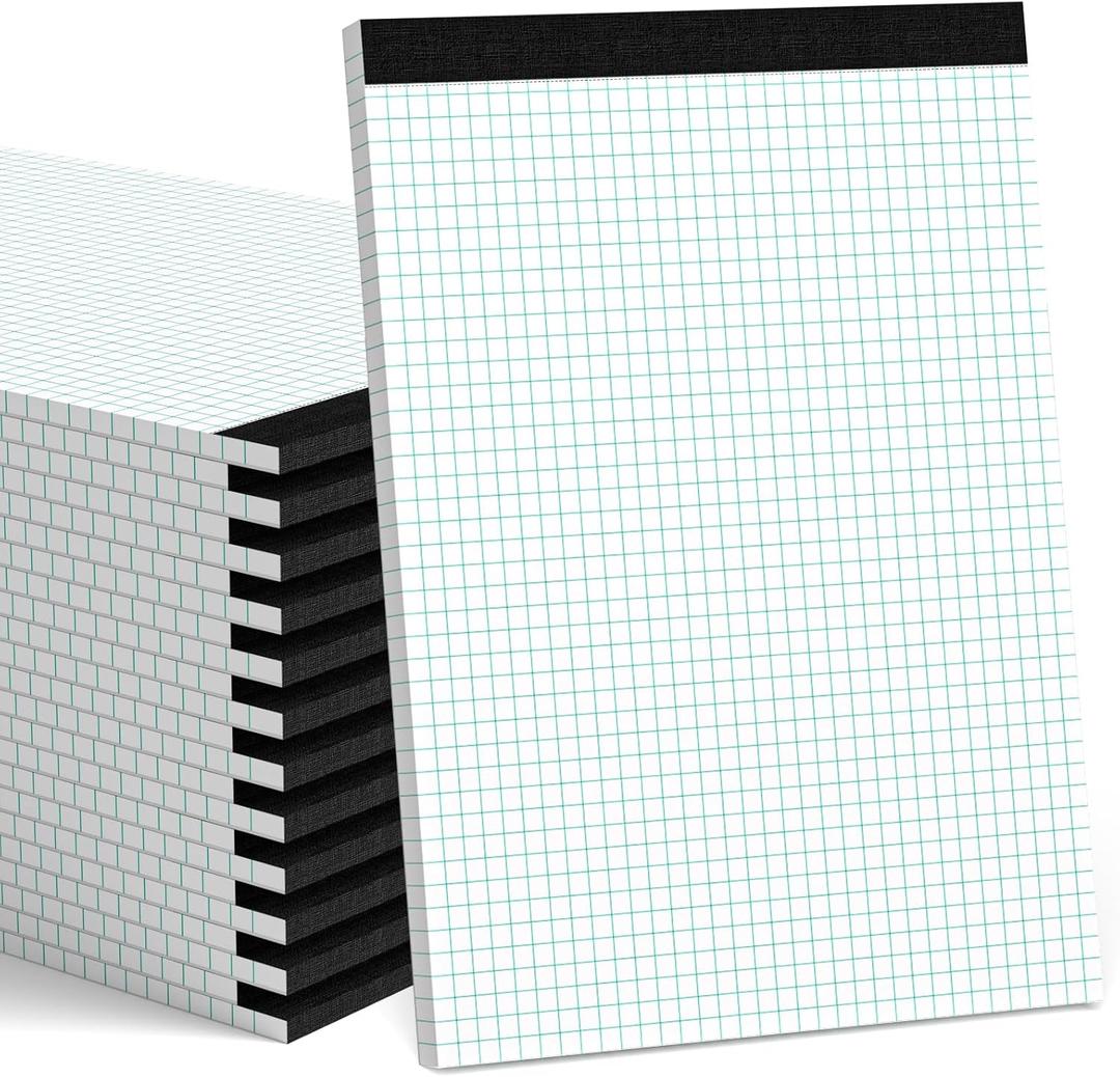 24 Pack Graph Paper Pad 8.5 x 11, 4x4 Graph Ruled, Grid Paper Pad 8-1/2x11