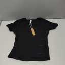 Crewneck Short Sleeve T Shirts for Women Fitted Basic TeesY2k Going Out Tops (Small, Black)