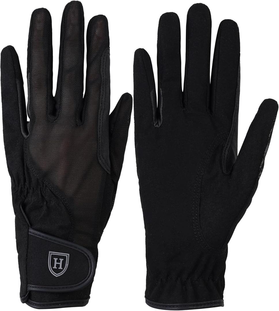 Harrison Howard Womens Horse Riding Mesh Gloves Comfortable Grip for Gardening, Running or Cycling Lightweight Gloves, Size Large