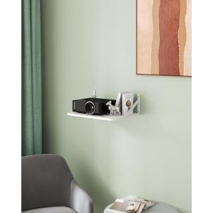 Small Mini Projector Shelf, Modem Shelf, Router Shelf, Floating Projector Wall Mount, Projector Shelf for Wall, Holder Stand Accessories White