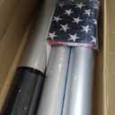 Flag Pole for Outside House 10 Gauge 120 MPH, Heavy Duty Flag Pole Kit Light Solar Powered, Flagpole Kit 3mm Thick for Outside House In Ground Use, 25FT Silver with One 3x5 FT Flag