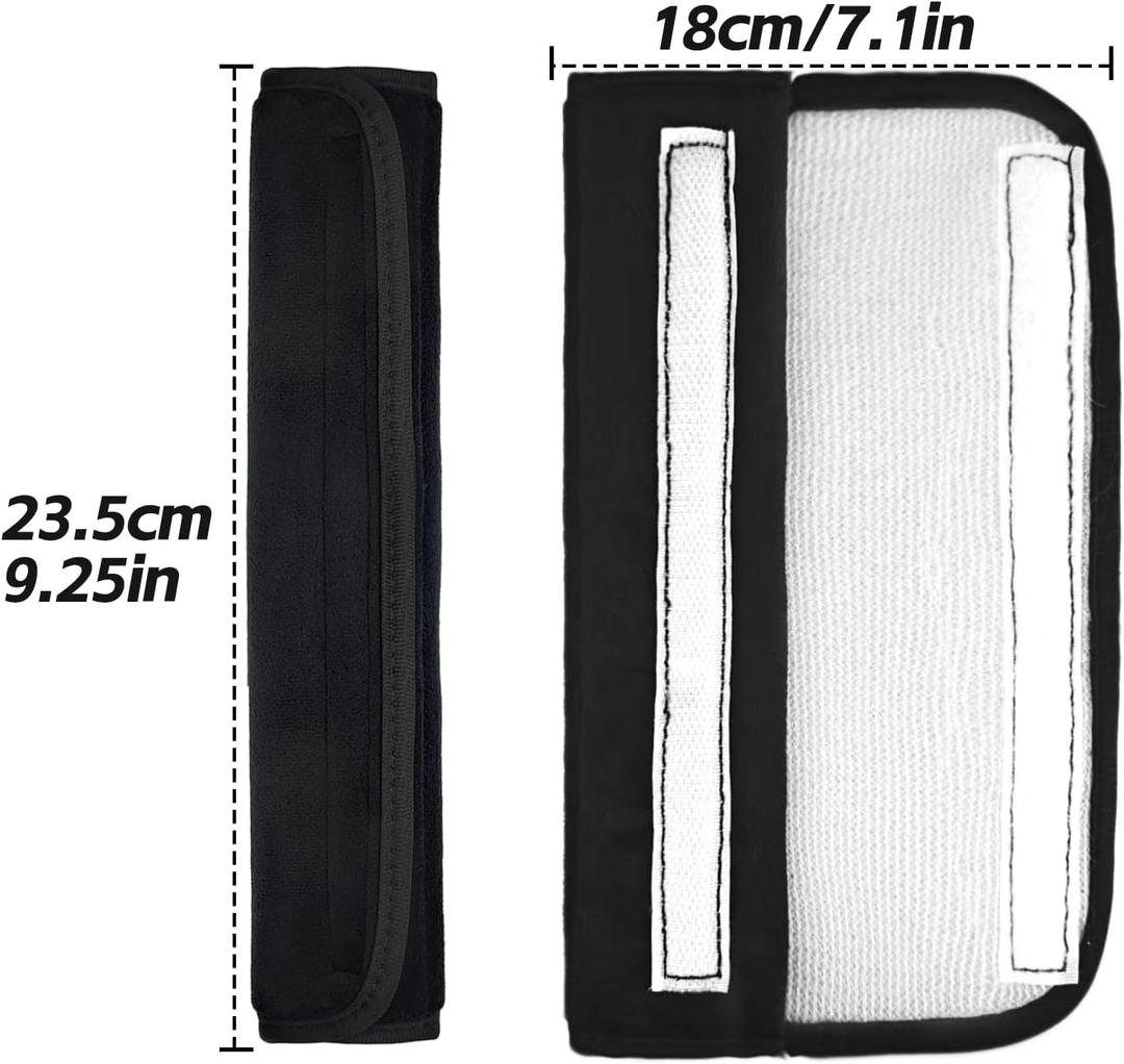 Seat Belt Cover, 2 Pack Soft Seat Belt Pads, Comfortable Seatbelt Cover Car Seat Strap Pads for Helping Protect Your Shoulder, Black