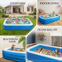 Inflatable Swimming Pool 715124 Large Inflatable Pools, Blow Up Pools Durable Family Pool for Summer Water Party, Outdoor, Garden Backyard(18013056CM)