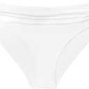 Zmart Women Full Coverage Ruched Bikini Bottoms Tummy Control Swim Bottoms Scrunch Ruffle Bathing Suit Bottom (White, M)