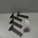 Starunder 4 Pack Floating Shelf Brackets, 6 Inch Heavy Duty Industrial Shelf Bracket, Black Metal L Brackets for Shelves Support DIY(1/5 Inch Thicked)