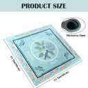 Mahjong Mat for Table, 31.5 x 31.5 Inches, Waterproof Non-Slip Noise-Reducing Mahjong Game Mat, Hydrangea Pattern, Easy-Clean Surface with 4 Dice for Home & Travel
