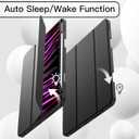JETech Case for iPad Pro 11 Inch 2022/2021/2020 Model (4th/3rd/2nd Generation), with Pencil Holder, Support 2nd Pencil Charging, Slim Tablet Cover with Soft TPU Back, Auto Wake/Sleep (Black)