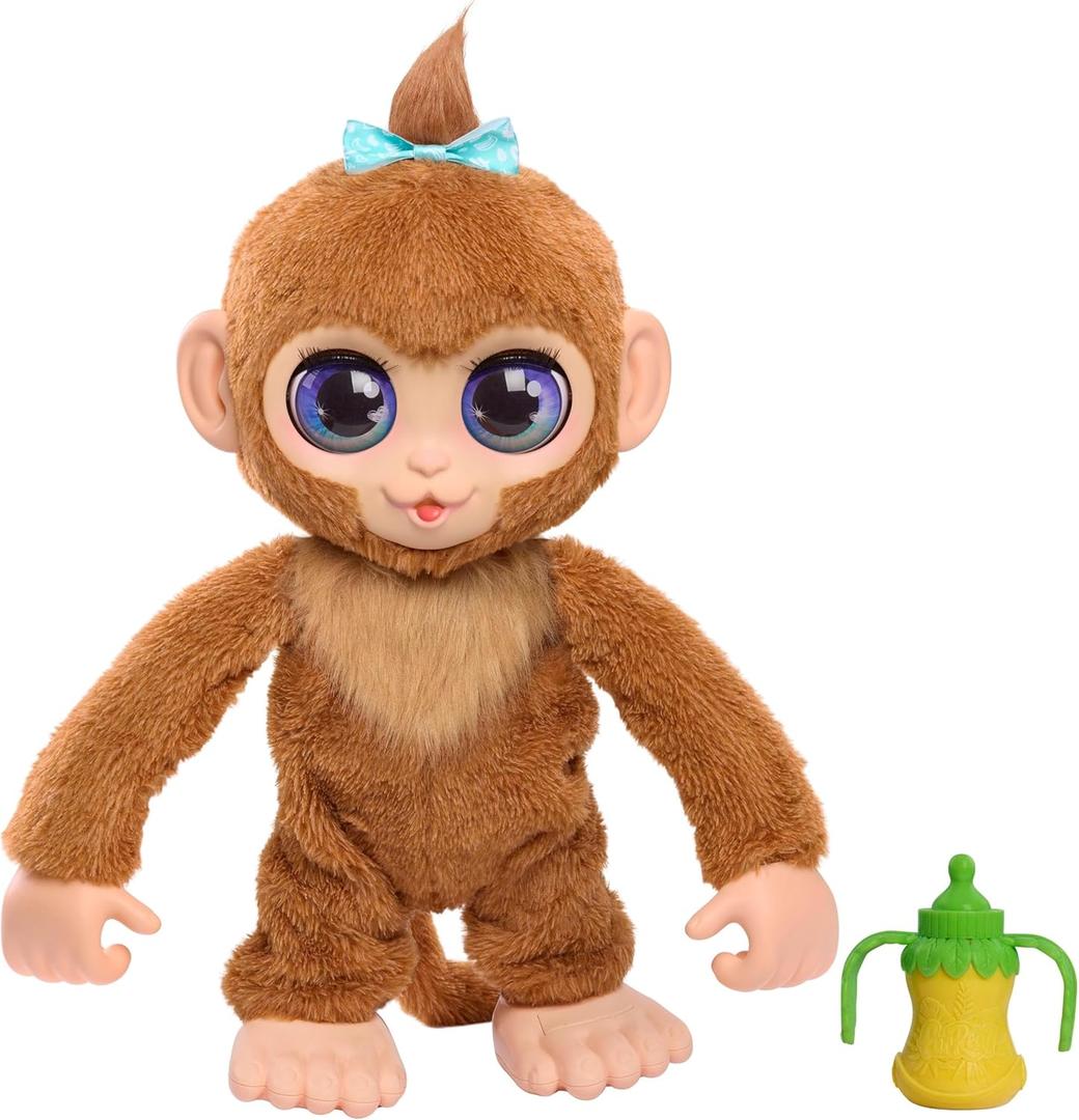 FurReal Peanut The Playful Monkey Interactive Toy, 15-inch Realistic Plush, Kids Toys for Ages 4 Up by Just Play (Large)