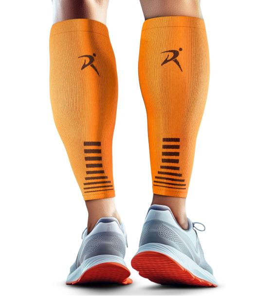 Calf Compression Sleeves for Men & Women - Sports, Running, Shin Splints Ideal for Sports, Running, Shin Splints & More, Medium, Orange