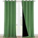NICETOWN 100% Blackout Blinds, Set of 2, 46" x 102", Forest Green, Laundry Room Decor Window Treatment Curtains for Large Patio Sliding Door, Thermal Insulated Curtains for Bedroom