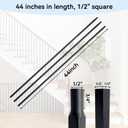 20 Pack Balusters For Staircase Interior 44" - 1/2" Iron Square Metal Balusters Hollow Straight Stair Spindles Satin Black Staircase Baluster ASN101-3
