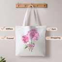 Blue Hydrangea Floral Canvas Tote Bag, Hydrangea Gifts, Summer Girly Floral Flower Shopping Tote Bags