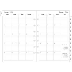 newestor 2026 Monthly Planner Refills 5.5" x 8.5" for Mini Binder, 12 Months from Jan 2026 to Dec 2026, Desk Size