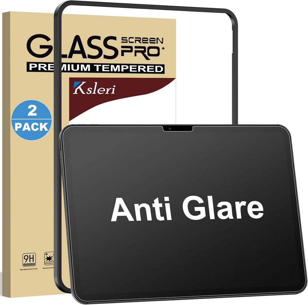 2 Pack for iPad Air 13 Inch M4 (2026) / M3 (2025) / M2 (2024) Matte Glass Screen Protector (Not Privacy) Anti Glare Anti Fingerprint Tempered Glass with Alignment Frame, Apple Pencil Support