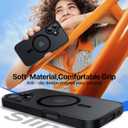 3 x Magnetic for iPhone 16 Case, [Compatible with MagSafe][Military-Grade Drop Protection][Anti-Yellowing] Shockproof Protective Translucent Matte Cover for iPhone 16 Phone Case,Black