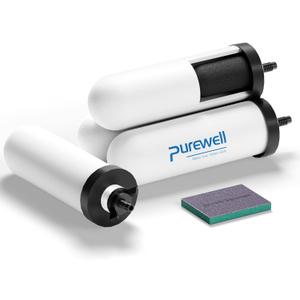 Purewell PF-4 Ceramic Purification Elements, Replacement Filters for ProOne and Berkey Filters (Medium)