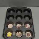 Wilton Gold Non-Stick 12 -Cup Muffin Pan, Stainless Steel Bakeware, Made without PFAS, 10.5 x 15 x 1.4 in, Packaging May Vary