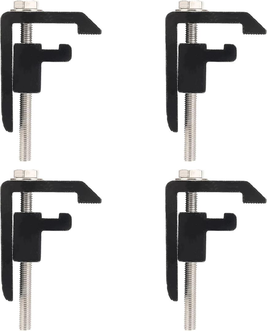 P-AC-04N Utility Track System Mounting Clamp for Toyota Tacoma/Tundra Truck Cap/Camper ShellBlack 4PCS)