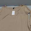 Trendy Queen Womens Off The Shoulder Tops Oversized Tshirts One Shoulder Long Sleeve Fall Outfits 2025 Casual Basic Tees Asymmetrical Fashion Clothes (Khaki, M)