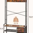 Faesun Hall Tree with Bench and Shoe Storage, Rustic Brown | 5-in-1 Coat Rack, 31.5" Entryway Bench with 2 Fabric Drawers, Mudroom Bench with Storage and Hooks for Entryway, for Mudroom
