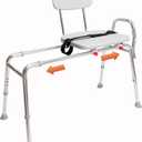 Sliding Tub Transfer Bench, for Elderly & Disabled, Shower Safety, 77211 | Eagle Health Supplies Tub Shower Chair, Heavy-Duty Capacity up to 400 LBs, Height Adjustable,Regular (Base Length: 39"-40") (Pack of 1)