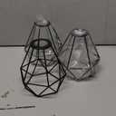 Pendant Light Shade Cage  3 Pack Black Metal Lamp Shades, Wire Geometric Vintage Edison Hanging Bulb Guard for Industrial Farmhouse Bedroom, Dining Room, DIY Lampshade