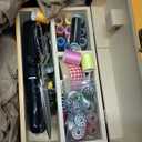 Handheld Sewing Machine with Exquisite Wooden Storage Box & 142-Piece Sewing Kit - Electric Switch, Dual Power Supply, Assorted Needles, Threads, Heavy Duty Scissors - Meets All Household Sewing Needs (Black)