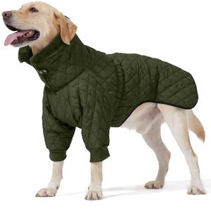 Warm Coat With Double Zipper, Winter Clothes for Small Medium Large Dogs, Turtleneck Puffer Jacket, Two Legs Cold Weather Coats, Wind & Waterproof Winter Jacket, XXXL