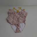 AI'MAGE Womens One Piece Swimsuit V Neck Ruched Bathing Suit Double Straps Crisscross Back Floral Print Swimwear XXL