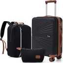 Eeeza Luggage Sets 3 Piece, Suitcases with Wheels, ABS Hard Case Luggage with TSA Lock Spinner Wheels, Carry On Luggage Set (20inch)